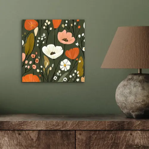 Bloemen - Illustratie - Groen aluminium wit klein -sfeer2