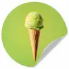 Hoorntje - Schepijs - Groen Wandcirkel behangsticker klein -3d