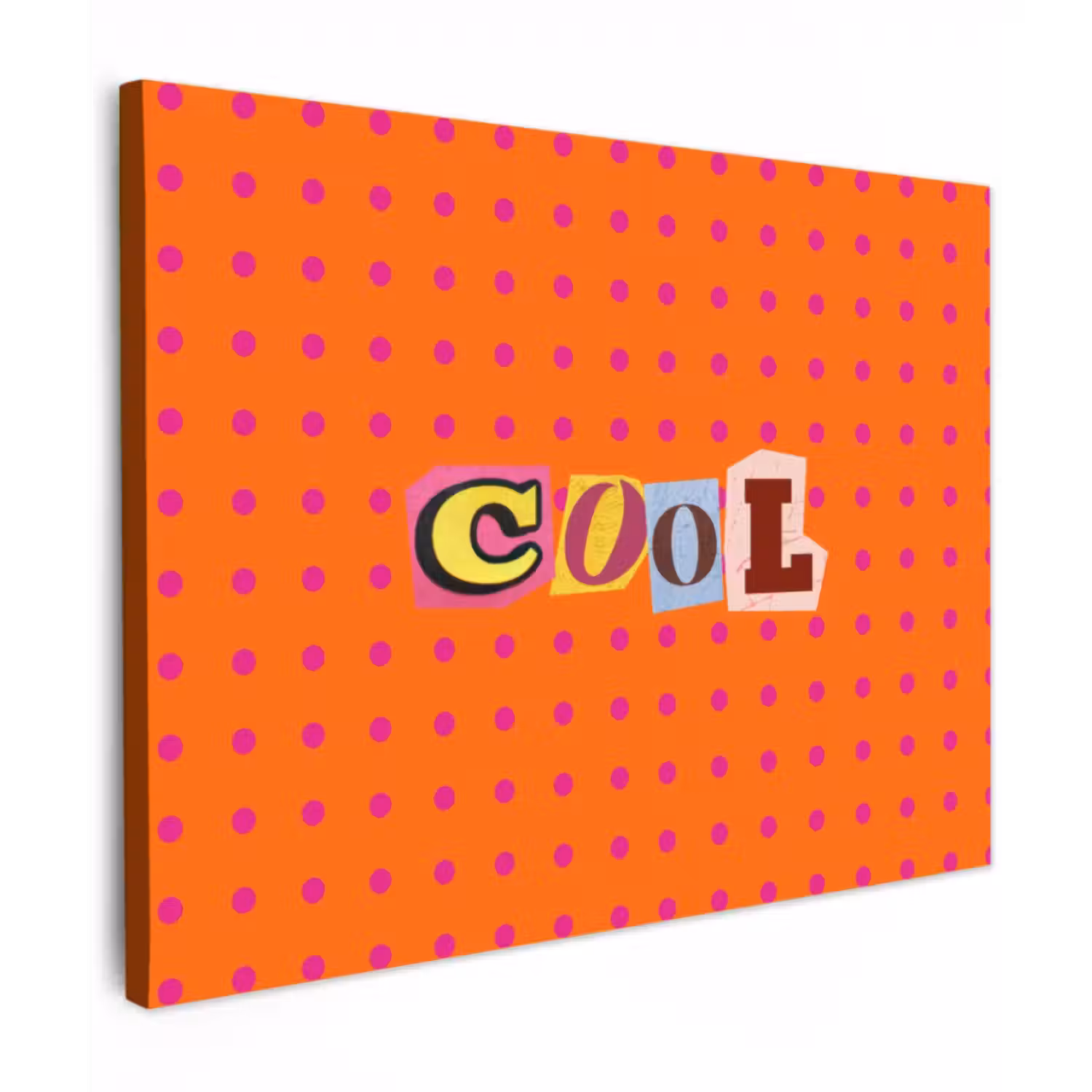 Canvas schilderij - Cool - Stippen - Oranje