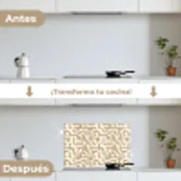 Modern - Abstract - Beige keuken achterwand spatscherm klein 900 -voor_na_ES