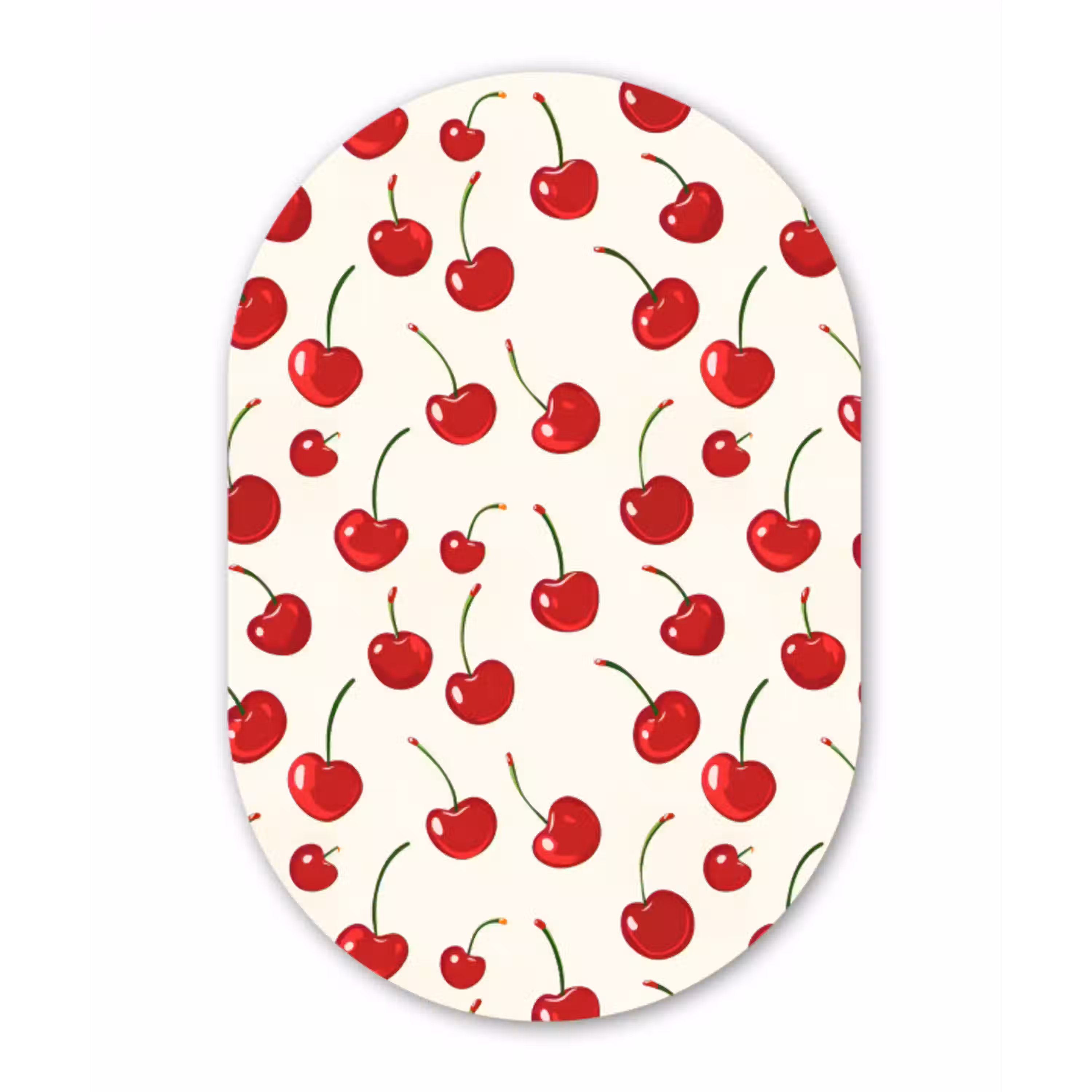 Kersen - Minimalistisch - Rood Wandcirkel Ovaal Aluminium middel 839 -3d