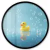 Bubbels - Badeend - Geel Fotolijst rond zonder passe partout klein -3d