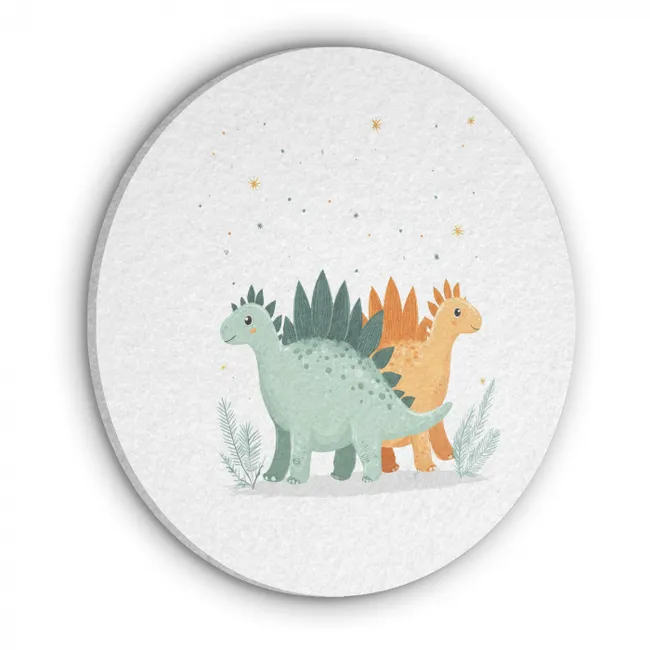 Acoustic painting round - Plants - Stars - Dinosaurs - Orange