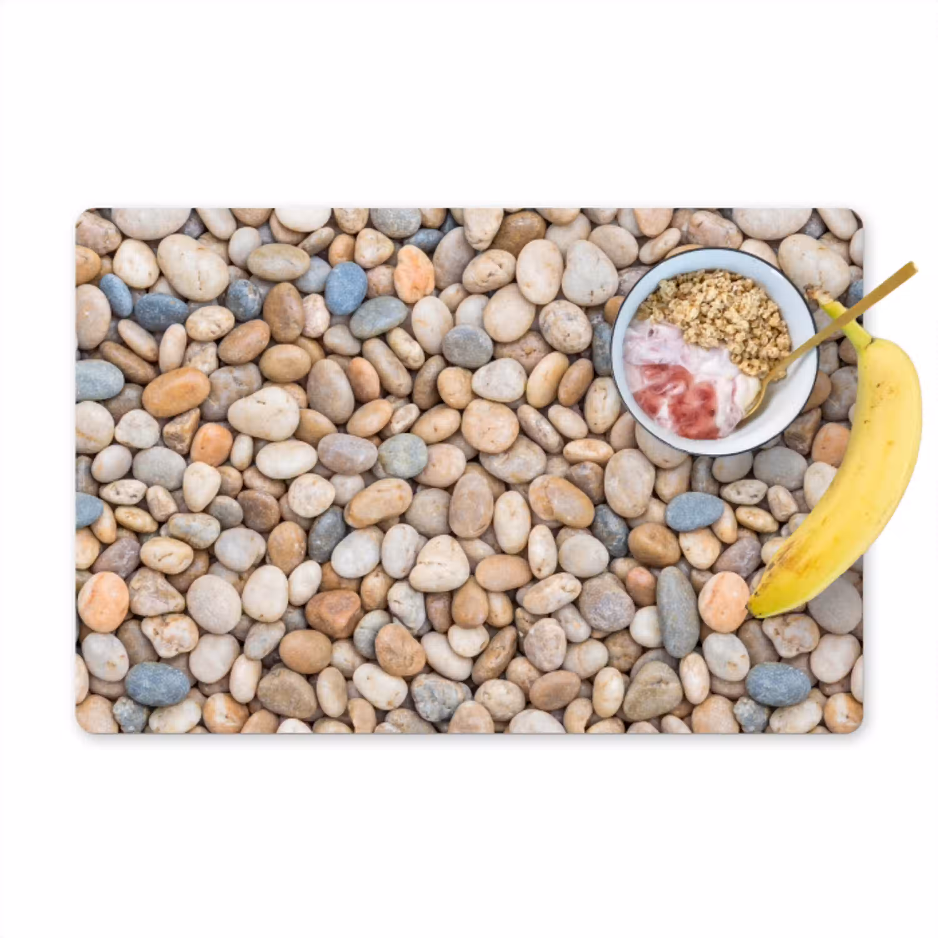 Kiezelstenen - Natuur - Textuur - Beige - Grijs Placemat vinyl groot -zzzproduct_Kitchenyeah-website