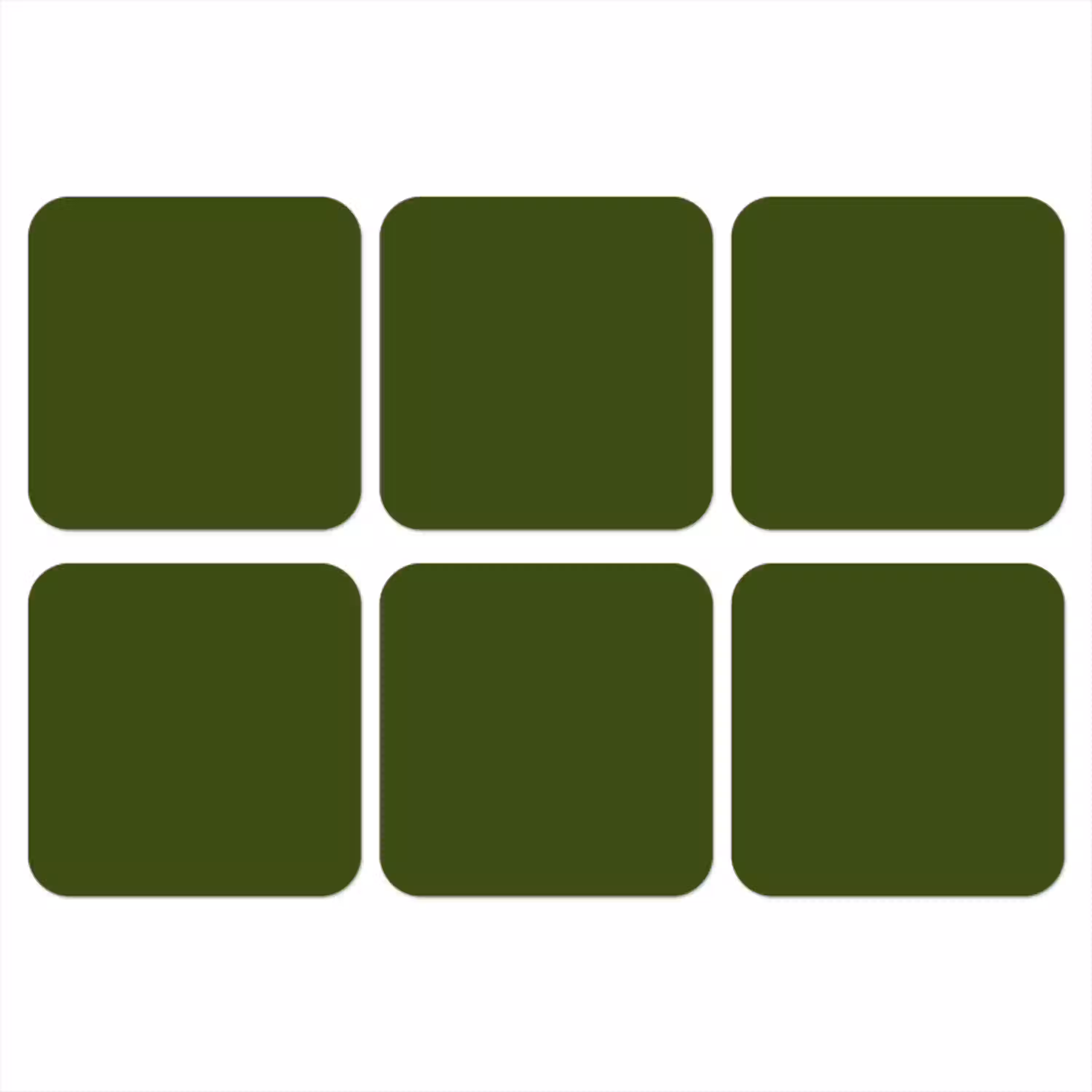 Olive - Drab - Groen onderzetter kurk middel 366 -3d