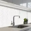 Grafisch - Patroon - Modern -  Geweven keuken achterwand 2 middel 871 -3d_schuin