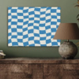 Golvend - Patroon - Blauw PET vilt klein 837 -sfeer2