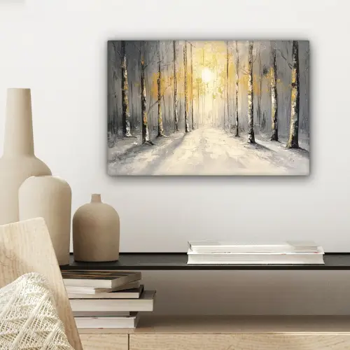 Winter - Abstract - Sneeuw - Natuur - Zon canvas 2cm klein -sfeer6