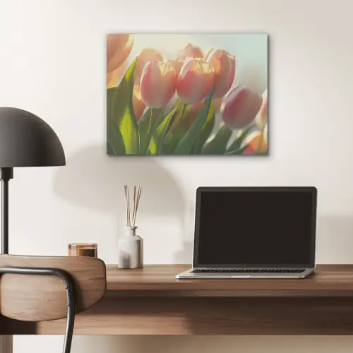 Tulpen - Roze - Zonnestralen PET vilt klein -sfeer5