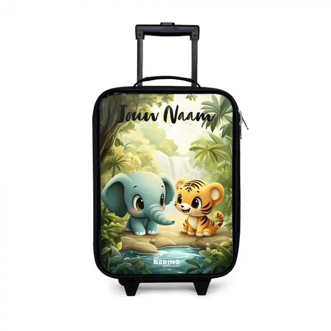 Olifant - Tijger - Bos - Jungle Kinderkoffer - Zwart klein -3d