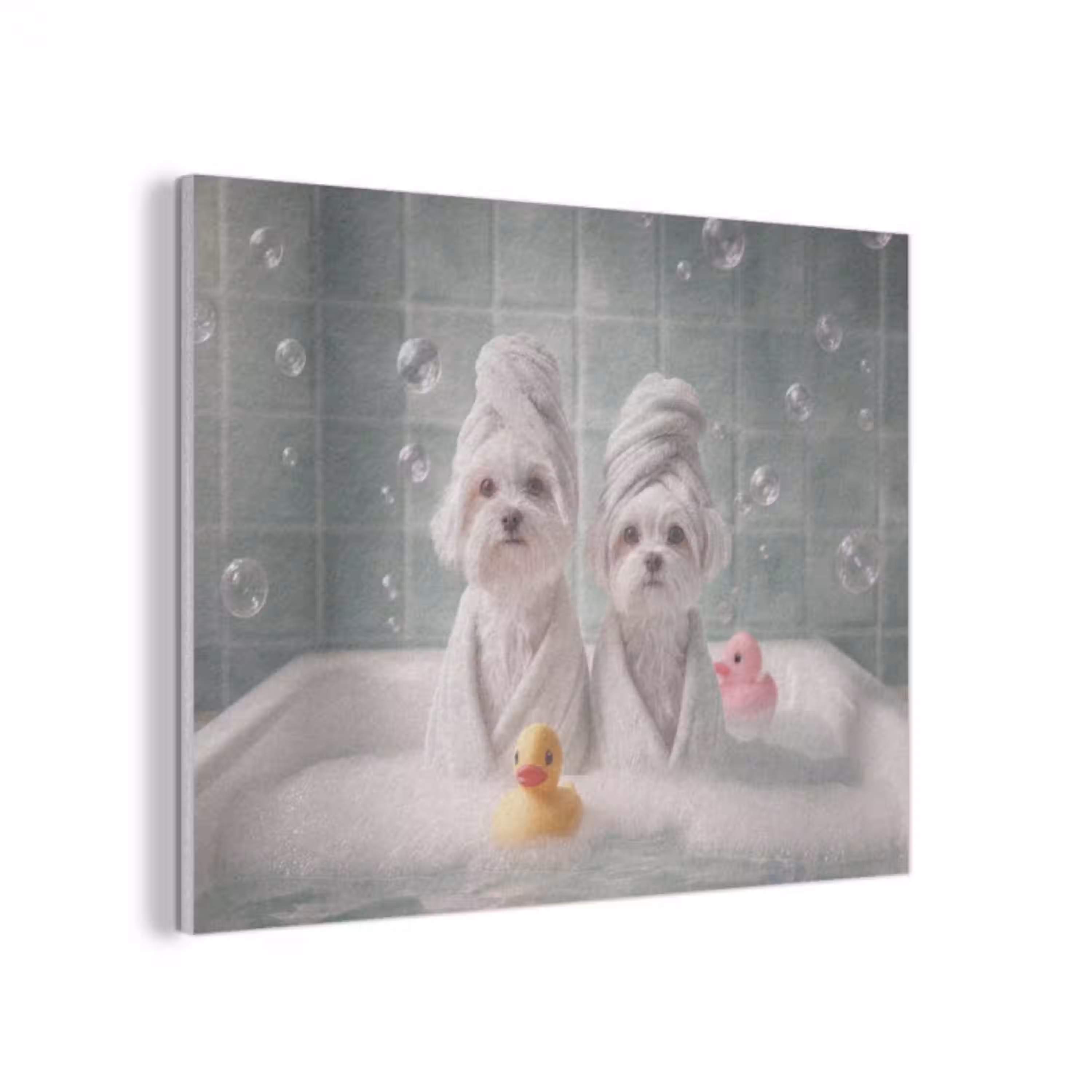 Hondjes - Badkuip - Badeendjes - Handdoeken PET vilt klein -3d