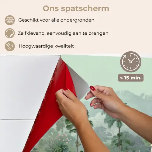 Tropische tuin - Koepelgebouw - Bloemen keuken achterwand spatscherm klein -spatscherm_NL