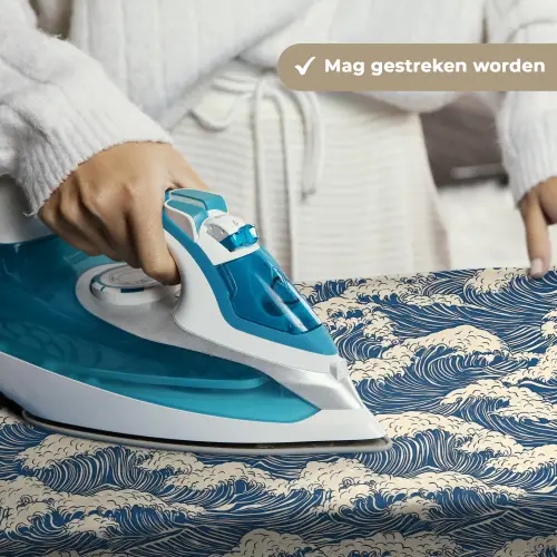 Golven - Klassiek - Blauw Wandkleed katoen klein 269 -sfeer9