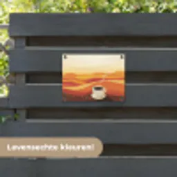 Koffie - Landschap - Oranje - Koffiebonen tuinposter los doek klein -sfeer3