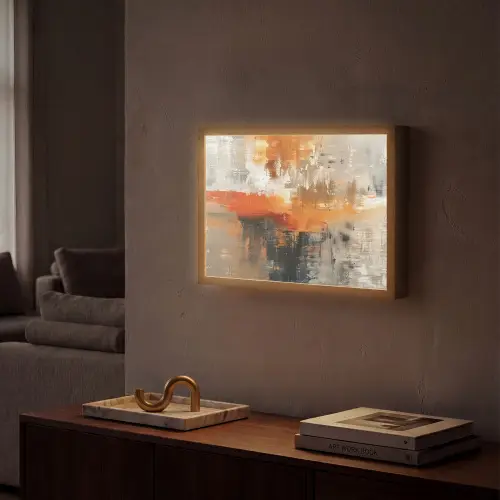 Verf - Patroon - Modern - Kunst Light Box met batterij (Wandlamp) middel -sfeer1