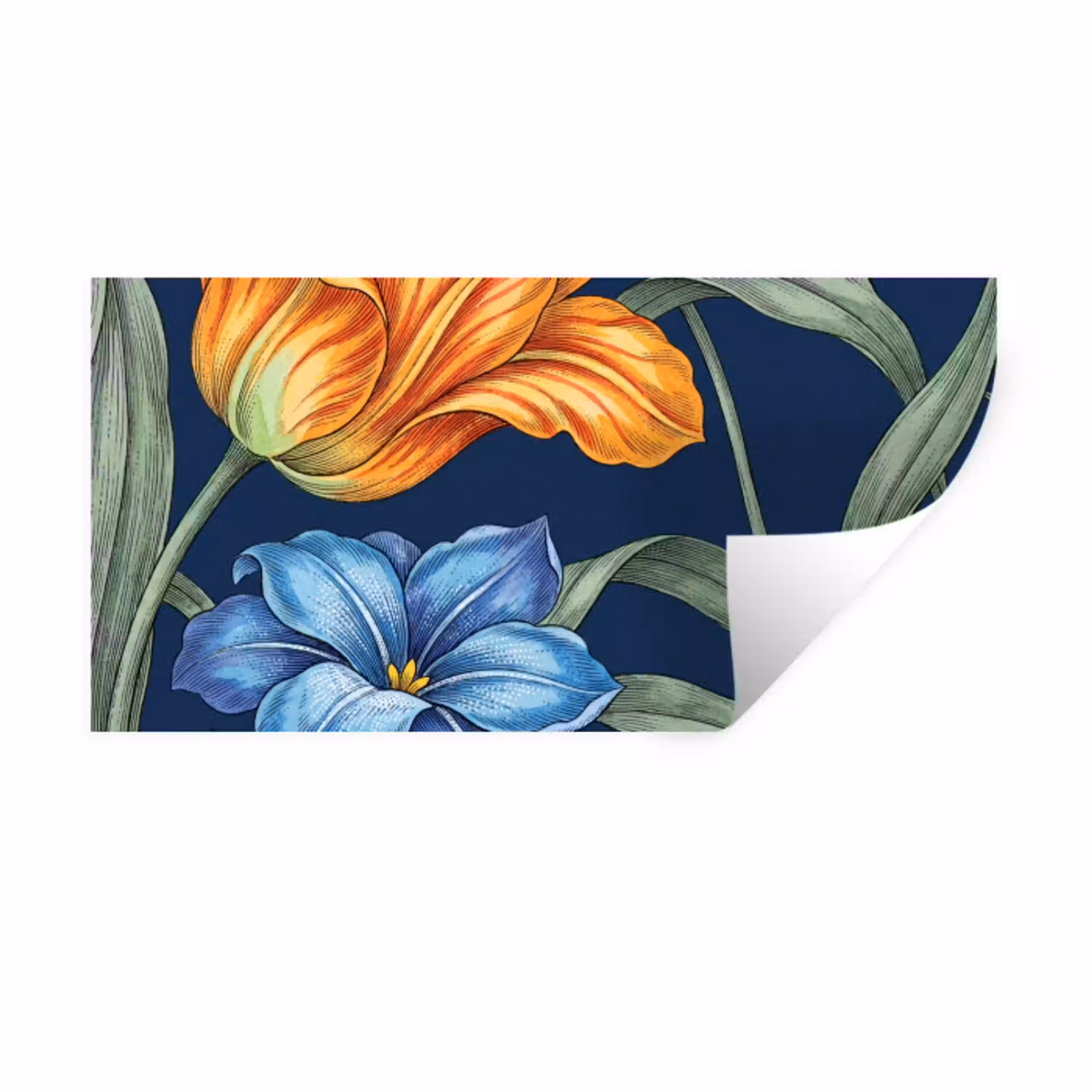 Bloemen - Botanisch - Patroon Muursticker klein -3d