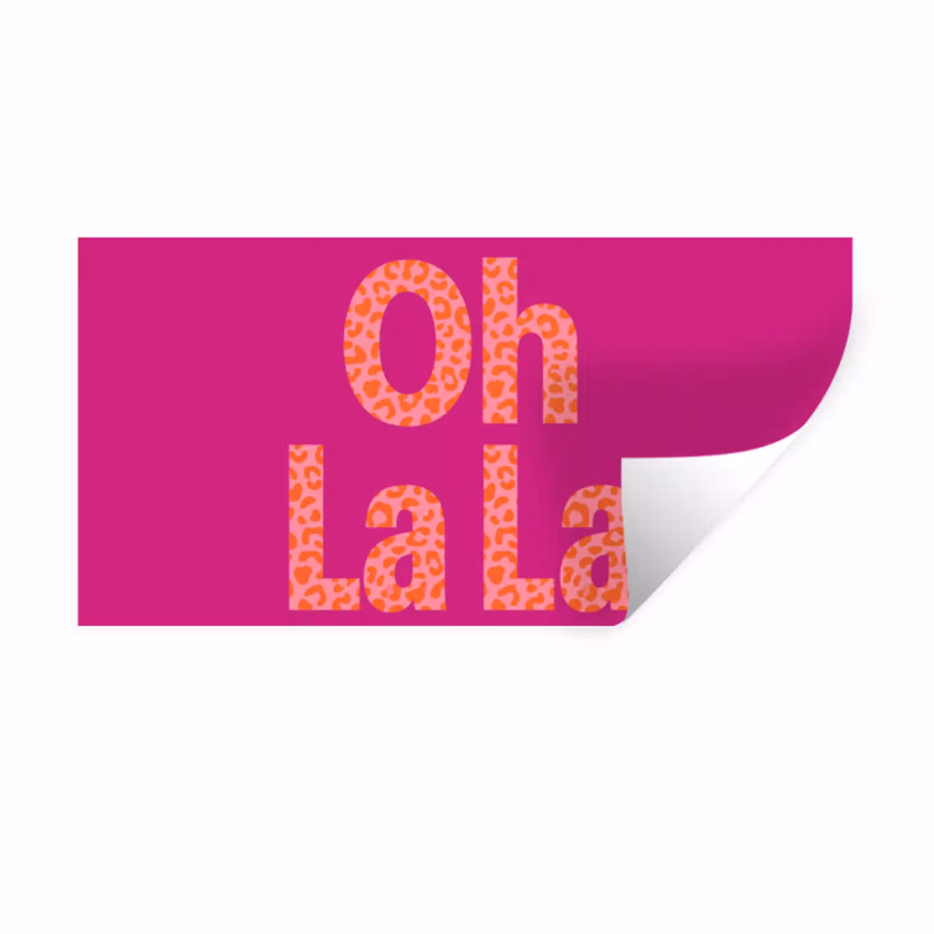 Oh la la - Luipaardprint - Roze Muursticker klein -3d