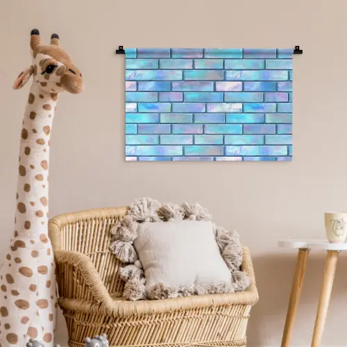 Blauw - Glans - Muur Wandkleed katoen klein 269 -wsfeer5_kind