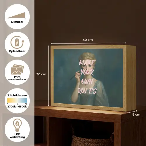 Klassiek - Sierlijk - Roze Light Box met batterij (Wandlamp) middel -USP_websiteoverzichtNL