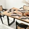 Golven - Zwart - Zandkleur Placemat vinyl groot -zzsfeer4_Kitchenyeah-website