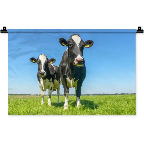 Koeien - Weiland - Gras - Dieren - Boerderij Wandkleed katoen klein -zz3d