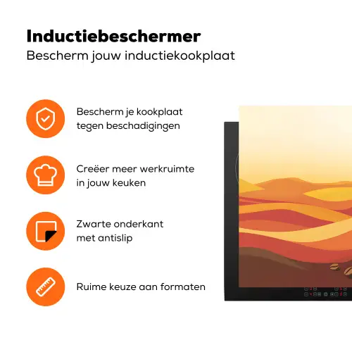 Koffie - Landschap - Oranje - Koffiebonen Inductie beschermer vinyl 3mm klein -zzzzzzz-td-ups