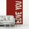 Schuin - Loveyou - Rood fotobehang vinyl groot -woonkamer
