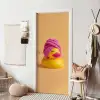 Badeend - Handdoek - Kleurrijk deurposter klein -sfeer6