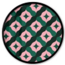 Groen - Roze - Retro - Sterren Fotolijst rond zonder passe partout klein 856 -3d