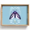 Bladeren - Wit - Vlinder - Insect Dienblad Rechthoek middel -z3d_shopping