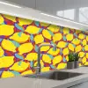 Citroenen - Geel - Stippen - Oranje keuken achterwand 2 middel 871 -3d_schuin