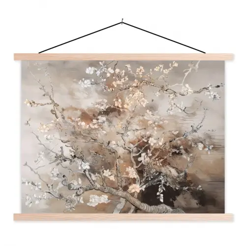Amandelbloesem - Kunst - Van Gogh - Beige - Abstract textielposter latten blank klein -3d