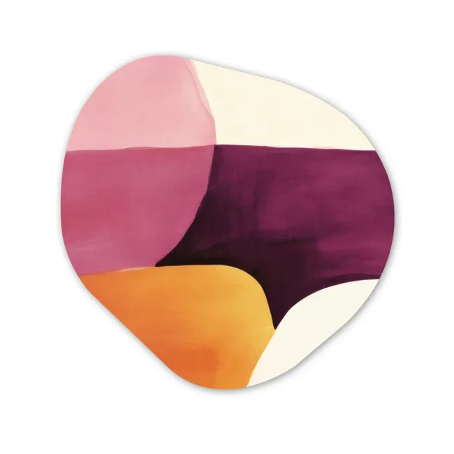 Vormen - Abstract - Kleurrijk Wandcirkel Organisch Forex 3mm klein -3d