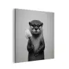 Otter - Wc-borstel - Bril - Zwart - Wit aluminium wit klein -3d