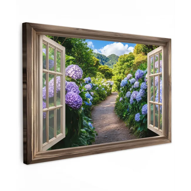 Outdoor Canvas Print - See-through - Hydrangea - Path - Nature