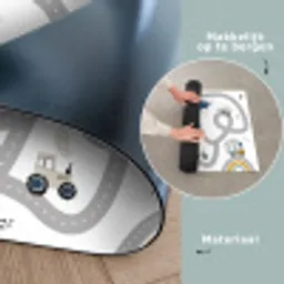 Bouwplaats - Graafmachine  - Auto - Regenboog - Design Speelmat klein -sfeer5