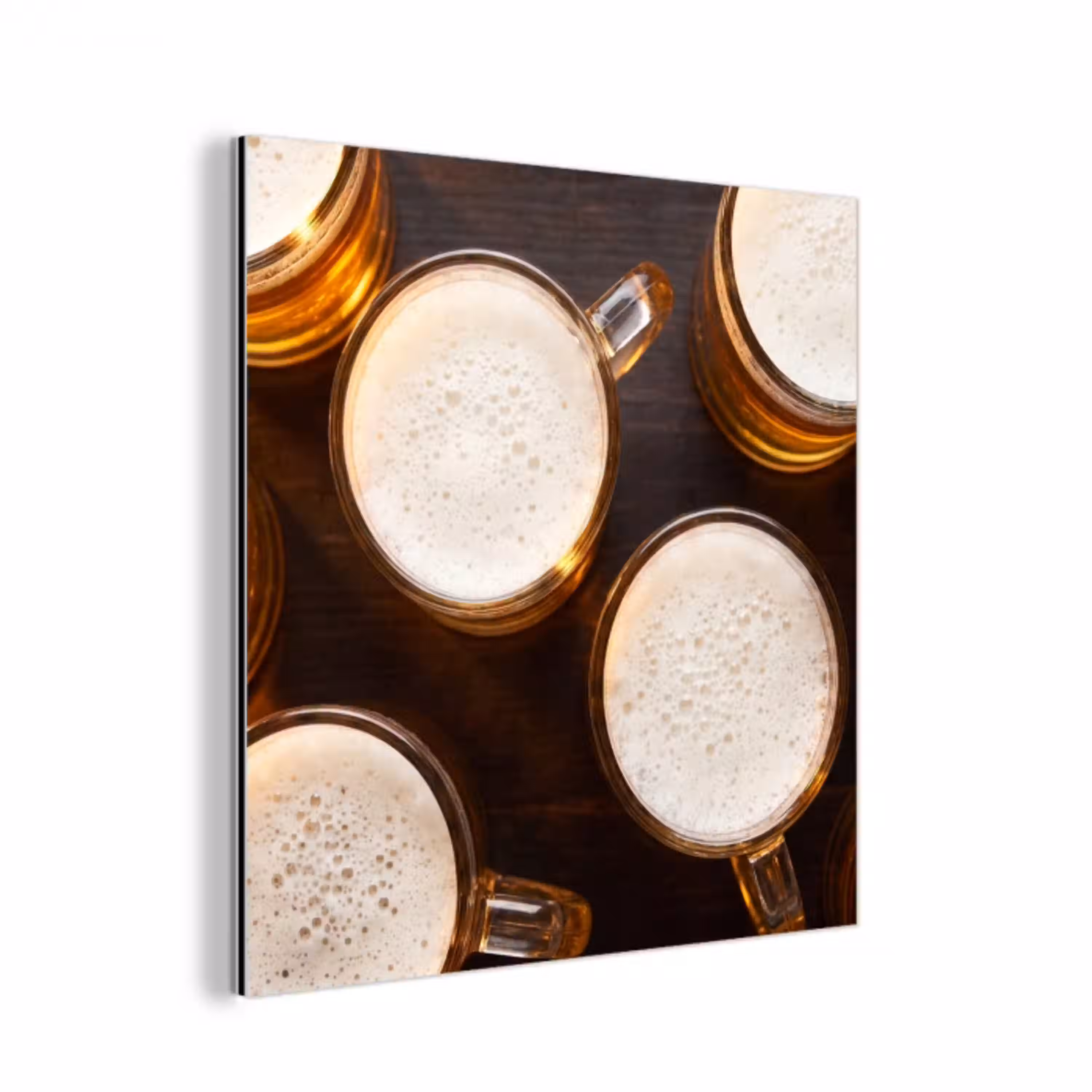 Bier - Glazen - Schuim - Hout - Drank aluminium wit klein -3d