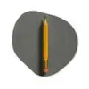 Potlood - Schilderij - Geel Wandcirkel Organisch Forex 3mm klein -3d