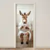 Ezel - WC - Grappig - Badjas - Dier deurposter klein -3d_beige