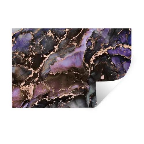 Marmer - Goud - Roze Muursticker klein -3d