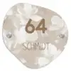 Beigefarbene Blumen - Modern Naambord Organisch middel -3d