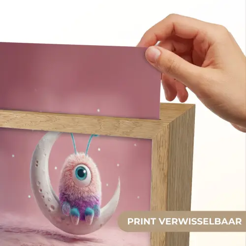 Maan - Monster - Roze Light Box met kabel (Kinderlampje) klein -USP_websiteprintNL