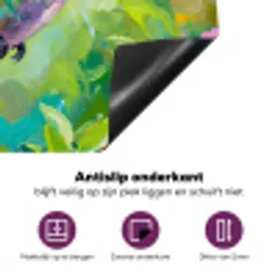 Kolibrie - Bloemen - Natuur - Kleurrijk Inductie beschermer vinyl 3mm middel -zzzzzzz-cc-onderkant