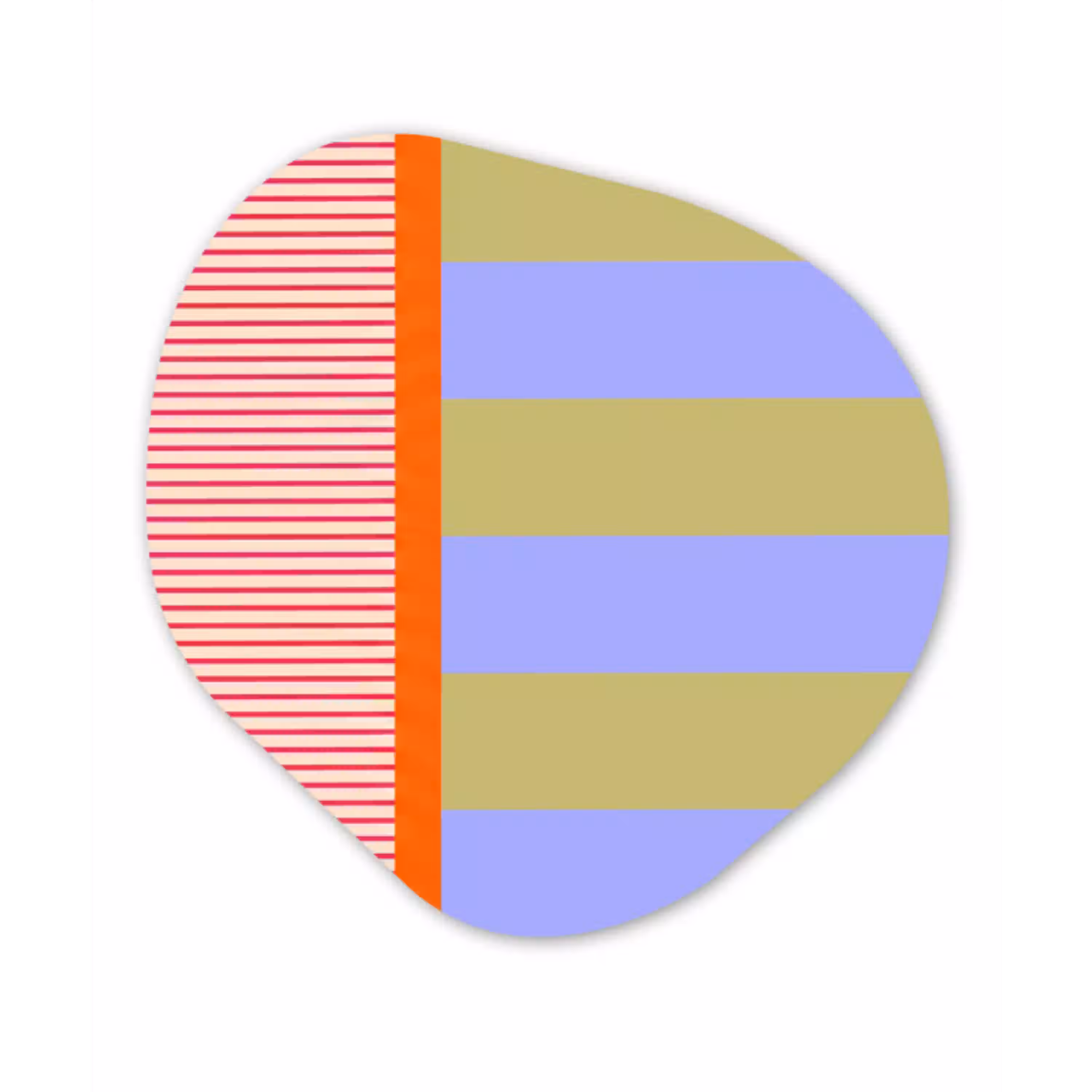 Abstract - Geometrie - Strepen - Blokken - Rood Wandcirkel Organisch Plexiglas middel -3d