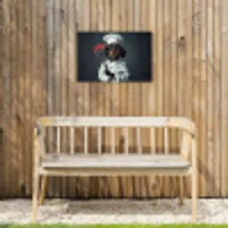 Quote - Neon - Hond - Kokskleding Tuinposter op houten frame 2 cm dik klein -sfeer4