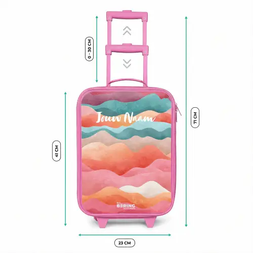 Abstracte golven Kinderkoffer - Roze klein -productfoto_formaten