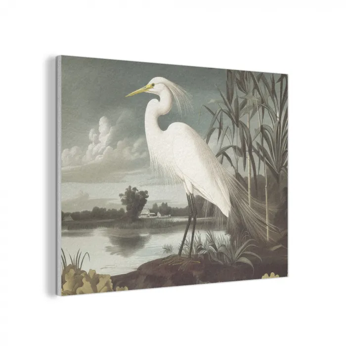 Reiger - Planten - Wolken - Wit PET vilt klein -3d
