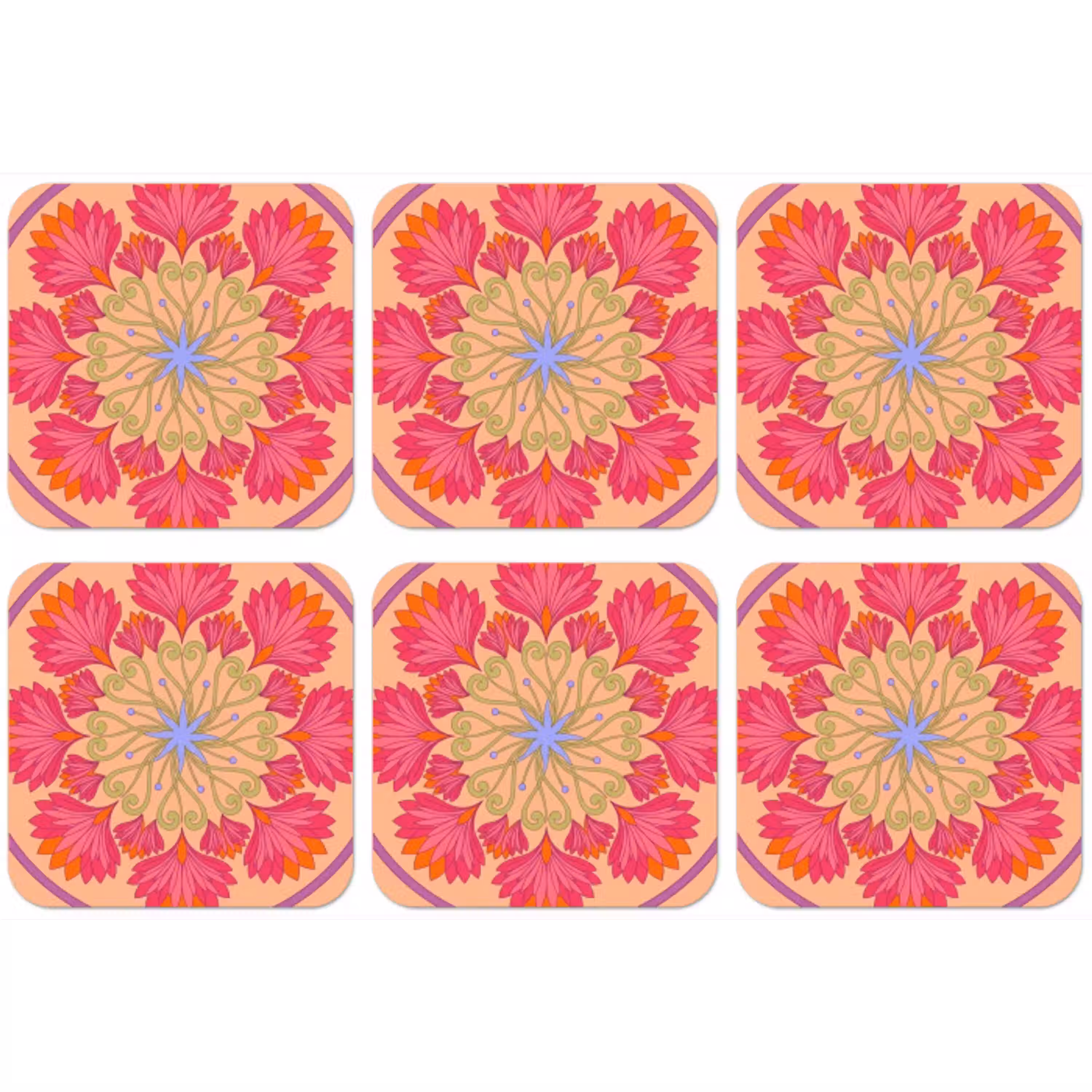 Bloemen - Patroon - Abstract - Roze - Decoratief onderzetter kurk middel -zkaufland3dotto