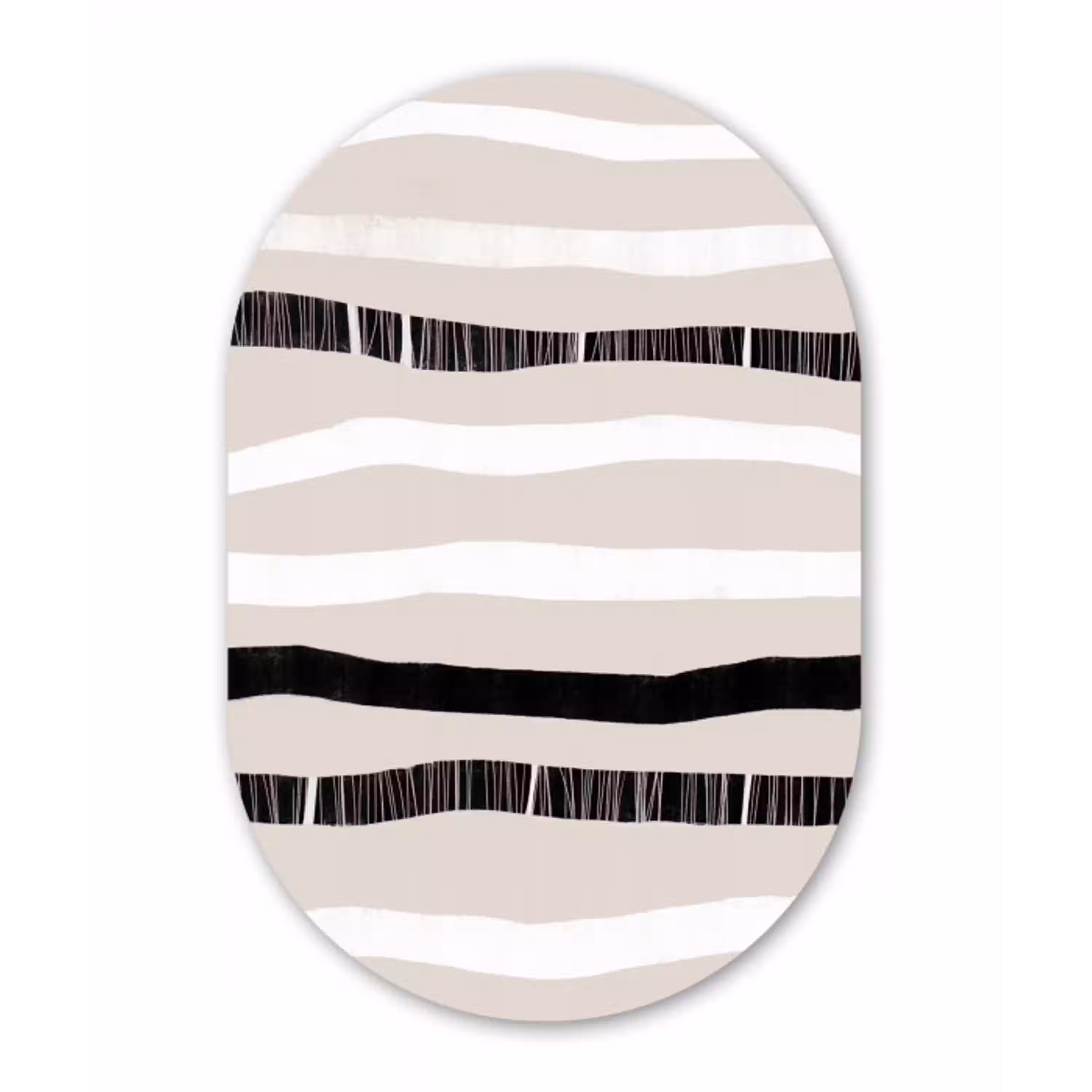 Lijn - Pastel - Minimalisme - Patronen Wandcirkel Ovaal Forex klein -3d