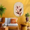 Bloemen - Blaadjes - Minimalistisch - Roze Wandcirkel Ovaal Glas middel -sfeer4